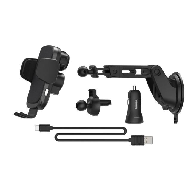 Безжично зарядно за кола HAMA FC10 Motion, 10W, Черно