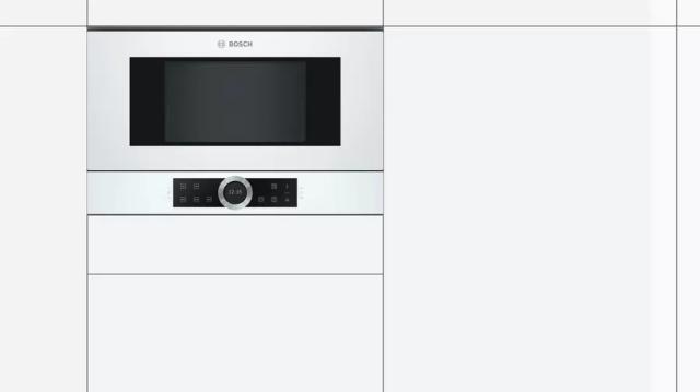 Микровълнова печка Bosch BFR634GW1 Built-in microwave, 21l, AutoPilot 7, LED light, right hinge, 2,5“-TFT, white