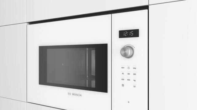 Микровълнова печка Bosch BFL554MW0 SER6; Comfort; Built-in microwave, 25l, AutoPilot 7, LED light, left hinge, white
