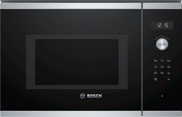 Микровълнова печка Bosch BFL554MS0 SER6; Comfort; Built-in microwave, 25l, AutoPilot 7, LED light, left hinge, inox
