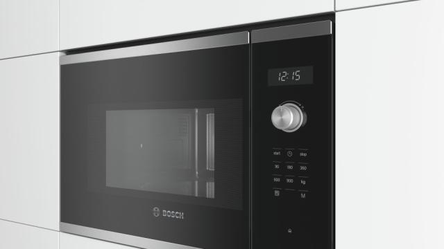 Микровълнова печка Bosch BFL554MS0 SER6; Comfort; Built-in microwave, 25l, AutoPilot 7, LED light, left hinge, inox