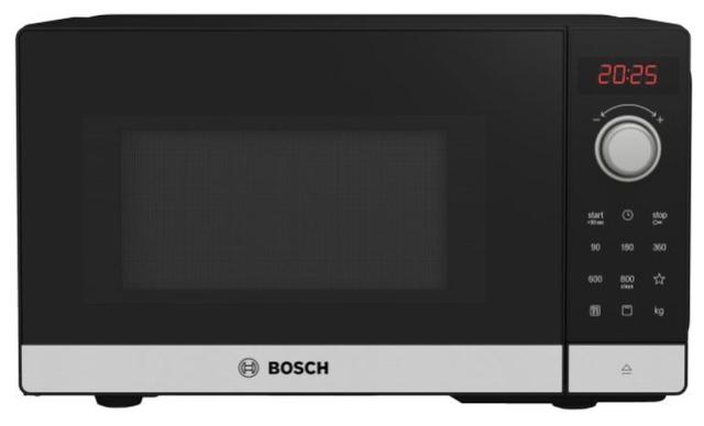 Микровълнова печка Bosch FEL023MS2, SER2, Freestanding microwave, 800 W, 20 l, Number of power levels 5, 27 cm glass rotating plate, AutoPilot 8, Grill function, Stainless steel