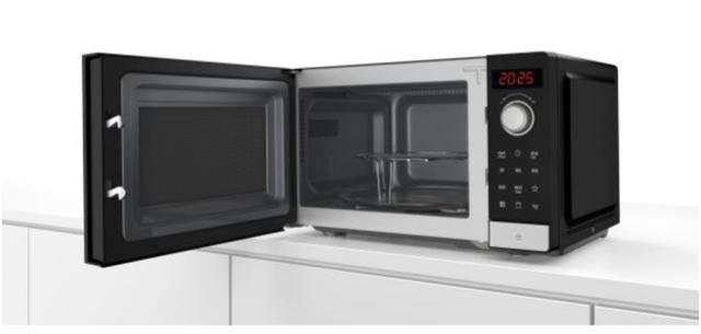 Микровълнова печка Bosch FEL023MS2, SER2, Freestanding microwave, 800 W, 20 l, Number of power levels 5, 27 cm glass rotating plate, AutoPilot 8, Grill function, Stainless steel