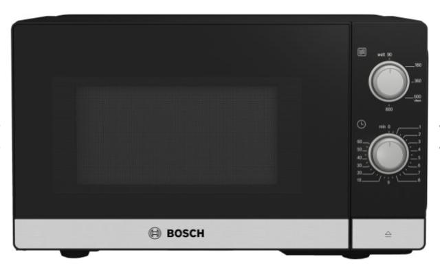 Микровълнова печка Bosch FFL020MS2, SER2, Freestanding microwave, 800 W, 20 l, Number of power levels 5, 27 cm glass rotating plate, Stainless steel