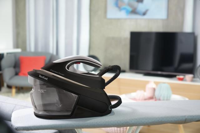 Парогенератор Tefal SV8062E0, EXPRESS ANTI-CALC, black, 2800W, electronic temp settings, 6,8 bars, 130g/min, steam boost 530g/min, Durilium Airglide Autoclean soleplate, AD, AO, removable water tank 1,8L,lock system, fast heat up 2min
