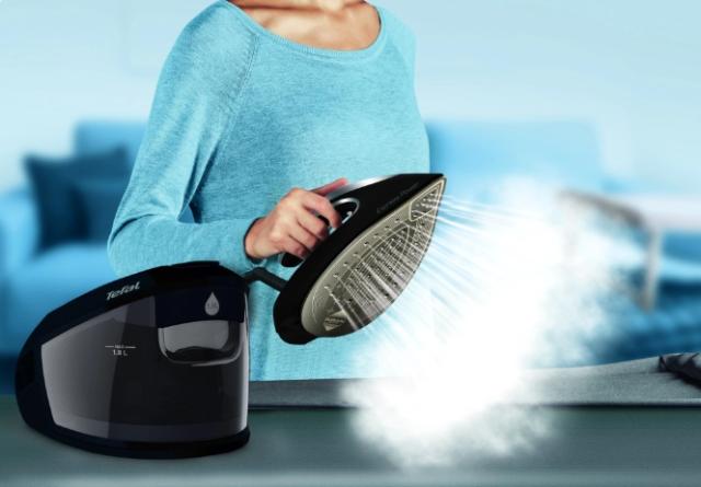 Парогенератор Tefal SV8062E0, EXPRESS ANTI-CALC, black, 2800W, electronic temp settings, 6,8 bars, 130g/min, steam boost 530g/min, Durilium Airglide Autoclean soleplate, AD, AO, removable water tank 1,8L,lock system, fast heat up 2min