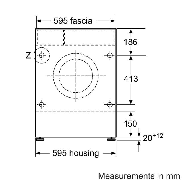 Пералня със сушилня Bosch WKD28542EU SER6 Built-in Washer-dryer 7/4kg., E, 1400 rpm, display, 57/74/60dB, Fluff-removal cycle, drum 52l, Aquastop