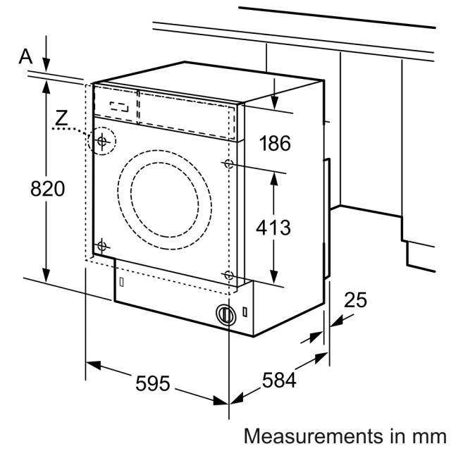 Пералня със сушилня Bosch WKD28542EU SER6 Built-in Washer-dryer 7/4kg., E, 1400 rpm, display, 57/74/60dB, Fluff-removal cycle, drum 52l, Aquastop