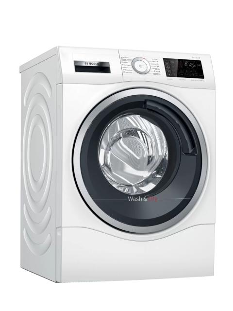 Пералня със сушилня Bosch WDU8H541EU SER6 Washer-dryer, E, 10/6kg, 1400 rpm, waveDrum, 45/70/60dB, 150l W+D, Aquastop, HC, chrome blackgray door