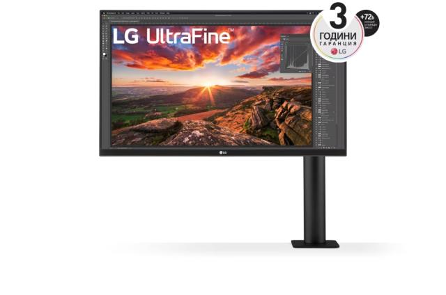 Монитор LG 27UN880-B, 27" UltraFine UHD, IPS 4K, 5ms, 1000:1, 350cd/m2, 3840 x 2160, sRGB 99%, HDR 400, HDMI, USB-C, DisplayPort, AMD FreeSync, Headphone out, Tilt, Height (Range), Swivel, Pivot, MAXX Audio 5W,  Black