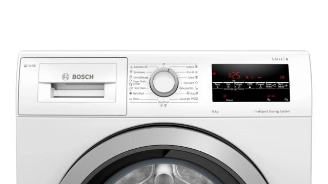 Пералня Bosch WAU28S60BY SER6 Washing machine 9kg, 1400 rpm, iDOS 2.0 fixed softener tank, 49/73dB, silver-black grey door