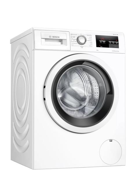 Пералня Bosch WAU24U61BY SER6 Washing machine 9kg, 1200 rpm, 48/72db, white-black gey door, 5 options, Quick MIx 40