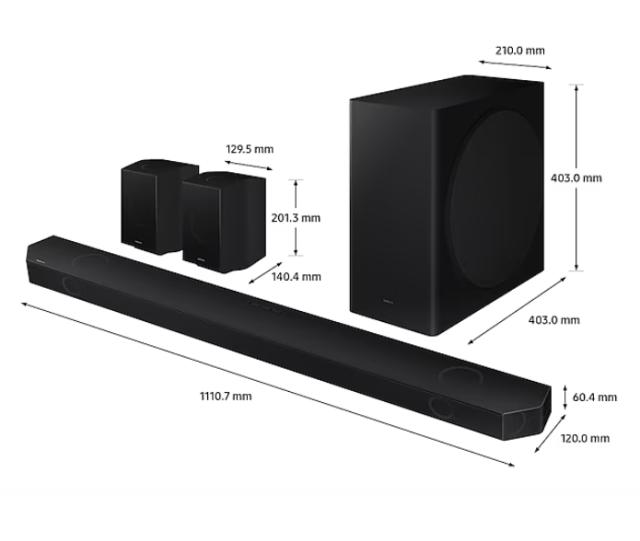 Аудио система Samsung HW-Q930B Soundbar 540 Watts 9.1.4ch, Wireless Dolby Atmos, Q-Symphony, SpaceFit Sound+, Black