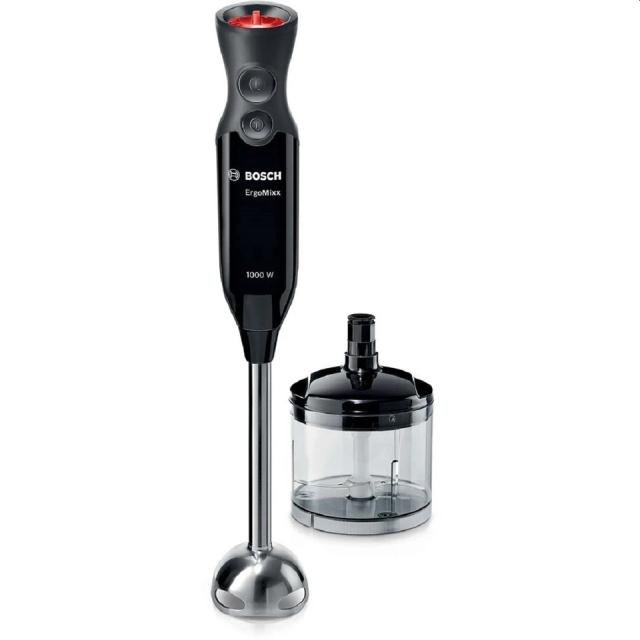 Пасатор Bosch MS61B6150, Blender, ErgoMixx, 1000 W, 12-speed, turbo button, Included mixing jug, mini chopper & stainless steel whisk, Black, Anthracite