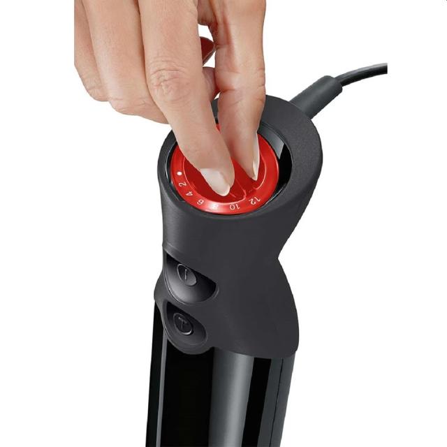 Пасатор Bosch MS61B6150, Blender, ErgoMixx, 1000 W, 12-speed, turbo button, Included mixing jug, mini chopper & stainless steel whisk, Black, Anthracite