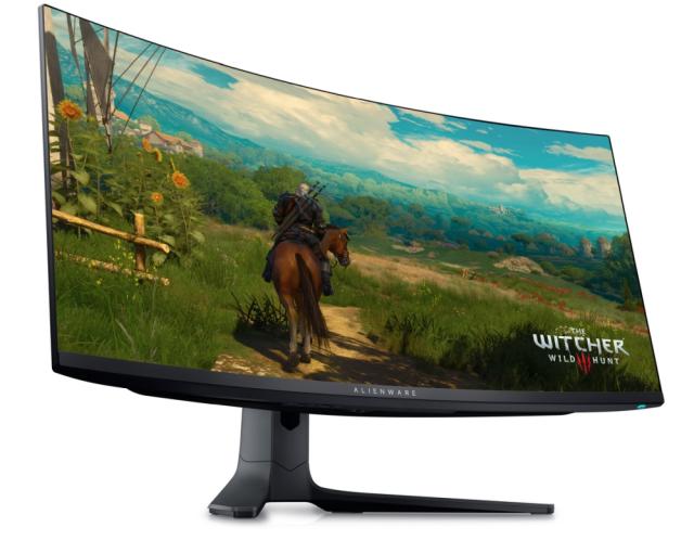 Монитор Dell Alienware AW3423DWF, 34" CURVED QD-OLED GAMING LED 21:9 AR, 0.1ms GtG, WQHD (3440x1440), 165Hz, 1000:1, 250 cd/m2, AMD FreeSync Premium, HDR 400, 99.3% DCI-P3 ,HDMI, DP, USB 3.2 Hub, PIP, PBP, ComfortView, Height Adjustable, Swivel, Tilt
