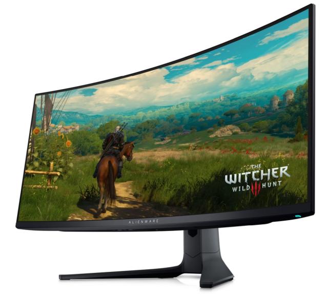 Монитор Dell Alienware AW3423DWF, 34" CURVED QD-OLED GAMING LED 21:9 AR, 0.1ms GtG, WQHD (3440x1440), 165Hz, 1000:1, 250 cd/m2, AMD FreeSync Premium, HDR 400, 99.3% DCI-P3 ,HDMI, DP, USB 3.2 Hub, PIP, PBP, ComfortView, Height Adjustable, Swivel, Tilt