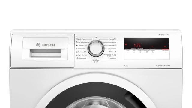 Пералня Bosch WAN28162BY SER4 Washing machine 7kg, 1400 rpm, 52/75dB, white-black grey door, NightWash, Prewash, Temp.Select