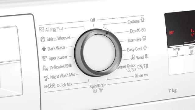 Пералня Bosch WAN28162BY SER4 Washing machine 7kg, 1400 rpm, 52/75dB, white-black grey door, NightWash, Prewash, Temp.Select