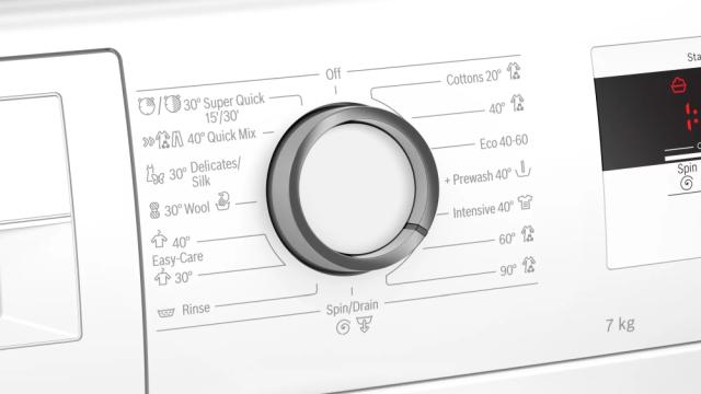 Пералня Bosch WAN24062BY SER4 Washing machine 7kg, 1200 rpm, 52/74dB, white-black-grey door, 4 options