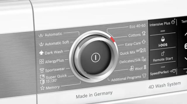 Пералня Bosch WAV28EH0BY, HomeProfessional Washing machine, 9kg, 1400 rpm, A, 49/70 dB(A), i-DOS, 4D Wash, HC, AntiStain Plus 16, TFT Display, AquaStop, Interior light, waveDrum 65 l, white, grey door
