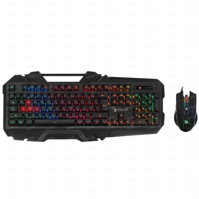 Геймърска клавиатура и мишка A4tech Bloody Illuminate, Подсветка, B150N+N81, Черен