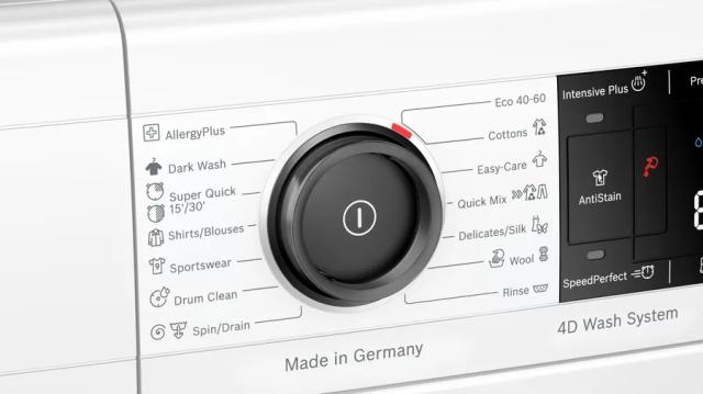 Пералня Bosch WAV28M20BY SER8, Washing machine 9kg, 1400rpm, A, 49/70 dB(A), 4D Wash, AntiStain 4, AquaSecure, Interior light, waveDrum 65 l, white-black grey door