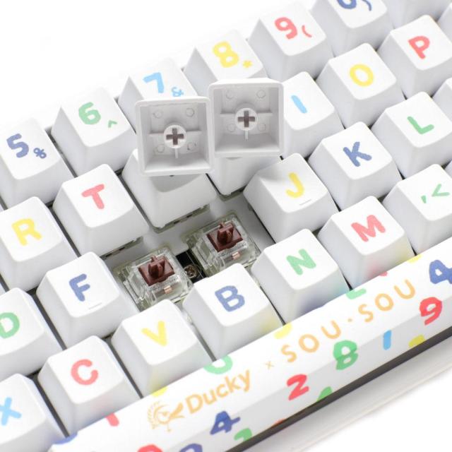 Геймърска механична клавиатура Ducky x SOU SOU One 2 Mini White RGB, Cherry MX Blue