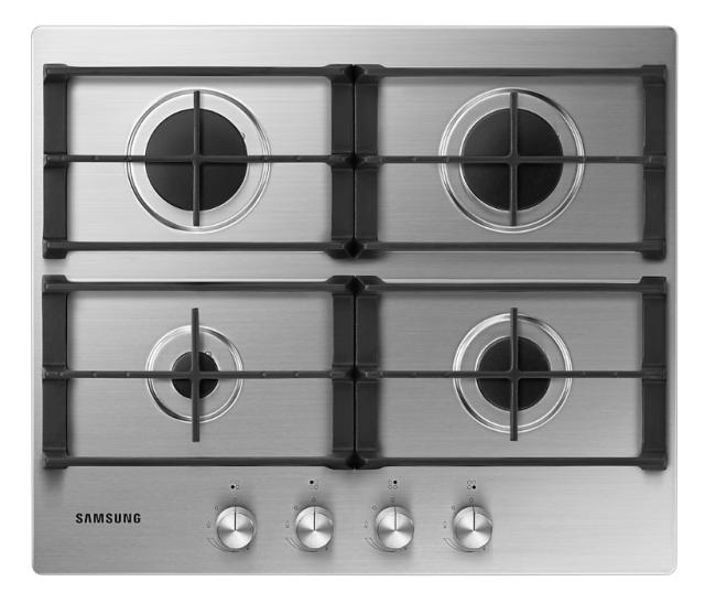 Готварски плот Samsung NA64H3010AS/L1, Built-in 4 Burner Gas Hob with Cast Iron Grates, 9.6 Kw, surface stainless steel