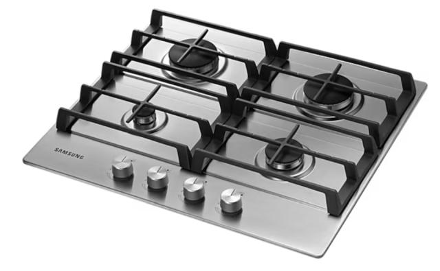 Готварски плот Samsung NA64H3010AS/L1, Built-in 4 Burner Gas Hob with Cast Iron Grates, 9.6 Kw, surface stainless steel