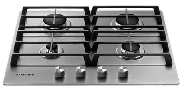 Готварски плот Samsung NA64H3010AS/L1, Built-in 4 Burner Gas Hob with Cast Iron Grates, 9.6 Kw, surface stainless steel