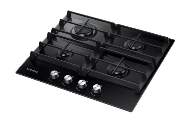 Готварски плот Samsung NA64H3000AK/L1, Built-in 4 Burner Gas Hob with Cast Iron Grates, 8 Kw, Black tempered glass, LP Conversion Kit