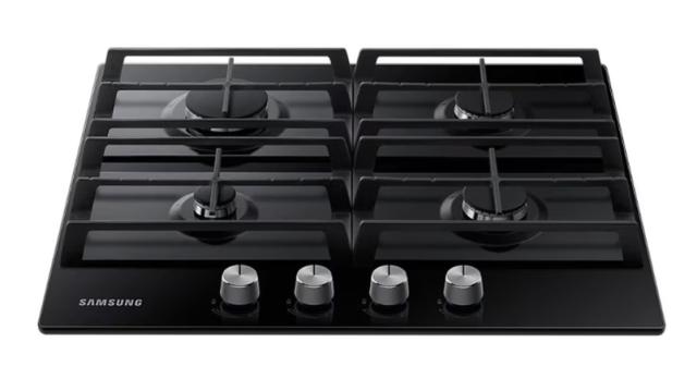Готварски плот Samsung NA64H3000AK/L1, Built-in 4 Burner Gas Hob with Cast Iron Grates, 8 Kw, Black tempered glass, LP Conversion Kit