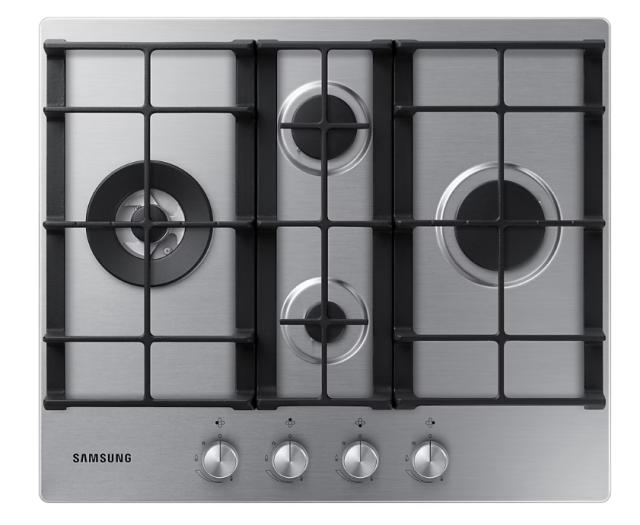 Готварски плот Samsung NA64H3041BS/L1, Built-in Gas Hob with triple crown, 10.3 Kw, Cast iron pan support, wok, surface stainless steel, LP Conversion Kit