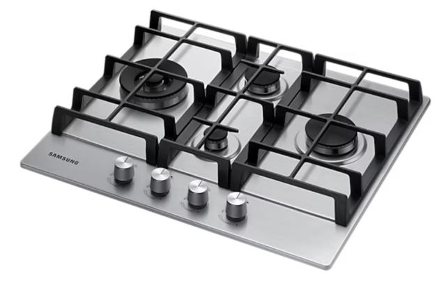 Готварски плот Samsung NA64H3041BS/L1, Built-in Gas Hob with triple crown, 10.3 Kw, Cast iron pan support, wok, surface stainless steel, LP Conversion Kit