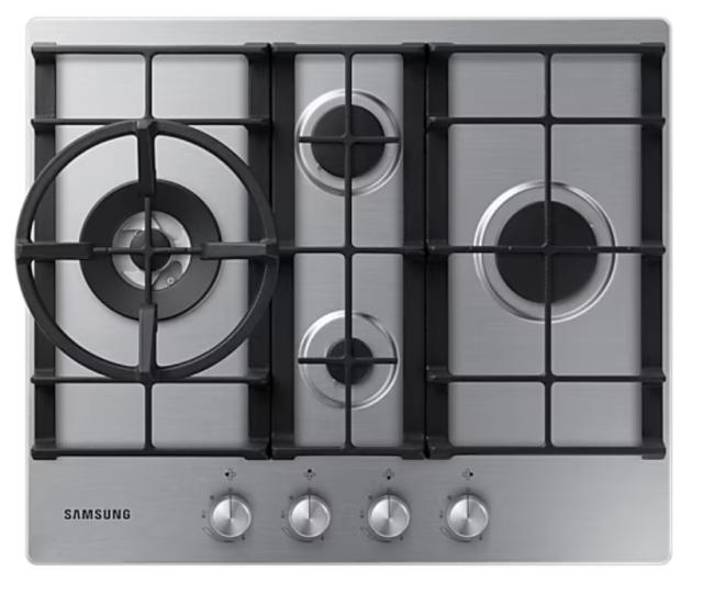 Готварски плот Samsung NA64H3041BS/L1, Built-in Gas Hob with triple crown, 10.3 Kw, Cast iron pan support, wok, surface stainless steel, LP Conversion Kit