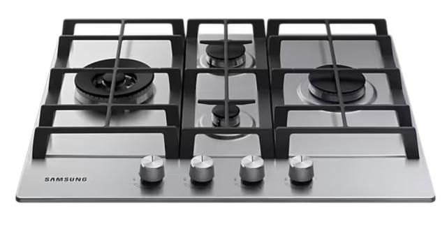 Готварски плот Samsung NA64H3041BS/L1, Built-in Gas Hob with triple crown, 10.3 Kw, Cast iron pan support, wok, surface stainless steel, LP Conversion Kit