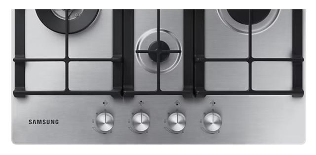 Готварски плот Samsung NA64H3041BS/L1, Built-in Gas Hob with triple crown, 10.3 Kw, Cast iron pan support, wok, surface stainless steel, LP Conversion Kit