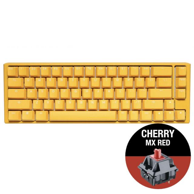 Геймърскa механична клавиатура Ducky One 3 Yellow SF 65, Cherry MX Red суичове