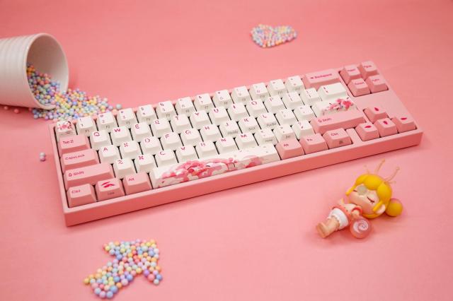 Геймърскa механична клавиатура Ducky x Varmilo Miya Sakura V2, Cherry MX Silent Red, Розов