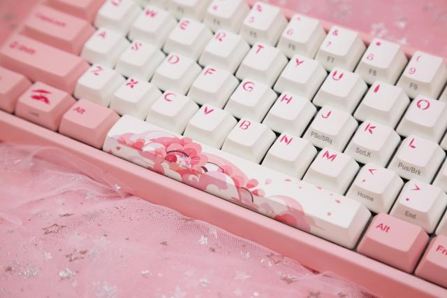 Геймърскa механична клавиатура Ducky x Varmilo Miya Sakura V2, Cherry MX Silent Red, Розов