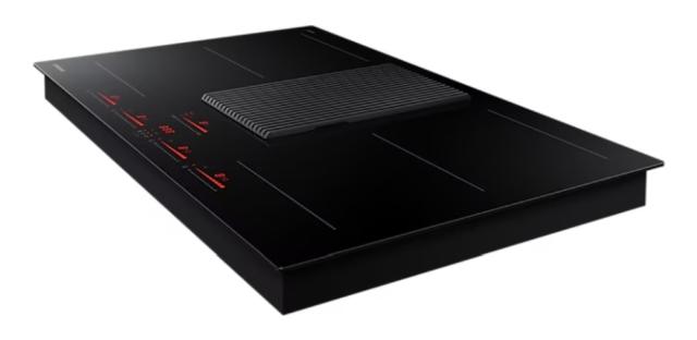Керамичен плот Samsung NZ84T9747VK/UR, Hood Integrated Induction hob, Dual Flex Zone, Control Touch Sliding, Total Power 7,4 Kw, Power Level 9+Boost, Boost extraction 575 m3/h, A+ energy efficienty class