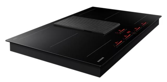 Керамичен плот Samsung NZ84T9747VK/UR, Hood Integrated Induction hob, Dual Flex Zone, Control Touch Sliding, Total Power 7,4 Kw, Power Level 9+Boost, Boost extraction 575 m3/h, A+ energy efficienty class