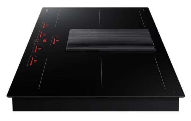 Керамичен плот Samsung NZ84T9747VK/UR, Hood Integrated Induction hob, Dual Flex Zone, Control Touch Sliding, Total Power 7,4 Kw, Power Level 9+Boost, Boost extraction 575 m3/h, A+ energy efficienty class
