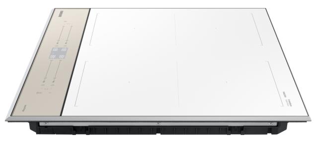 Керамичен плот Samsung NZ64B5067YY/U2, Bespoke induction hob SlimFit, Dual Flex Zone, Touch slider control, 7.4 kW, 15 cooking levels+booster, WiFi connectivity, White glass, Beige control panel