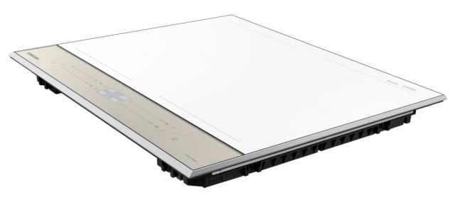 Керамичен плот Samsung NZ64B5067YY/U2, Bespoke induction hob SlimFit, Dual Flex Zone, Touch slider control, 7.4 kW, 15 cooking levels+booster, WiFi connectivity, White glass, Beige control panel
