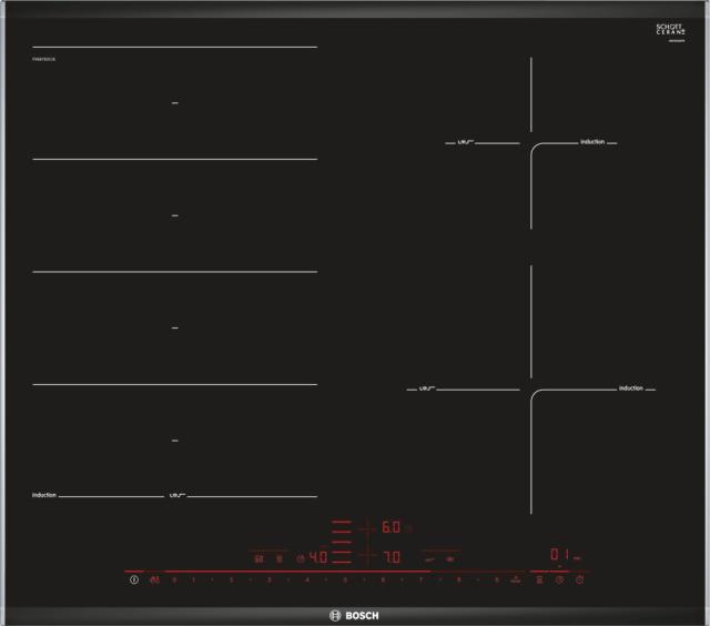 Готварски плот Bosch PXE675DC1E, Induction hob, built, PerfectFry, PanBoost, 60cm