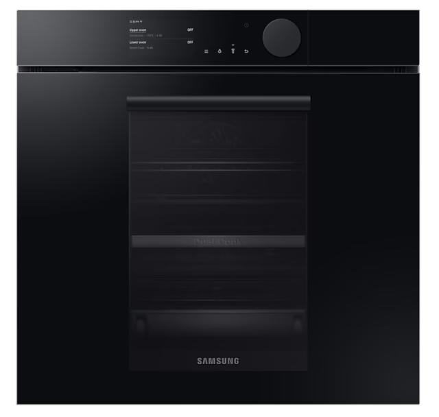 Фурна Samsung NV75T8979RK/EF, Electric oven with BeSpoke Infinite Line design, 75 L, Dual cook Steam, 4.3" TFT-LCD Non touch Display, Pyrolytic cleaning, Wi-Fi connection, 1 level telescopic rail, Special Steam Tray, Meat probe, A+, Black