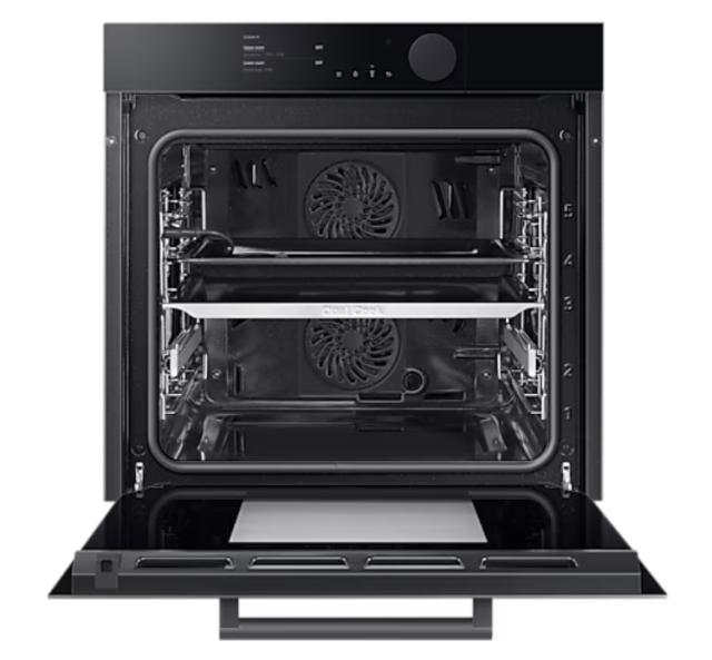 Фурна Samsung NV75T8979RK/EF, Electric oven with BeSpoke Infinite Line design, 75 L, Dual cook Steam, 4.3" TFT-LCD Non touch Display, Pyrolytic cleaning, Wi-Fi connection, 1 level telescopic rail, Special Steam Tray, Meat probe, A+, Black