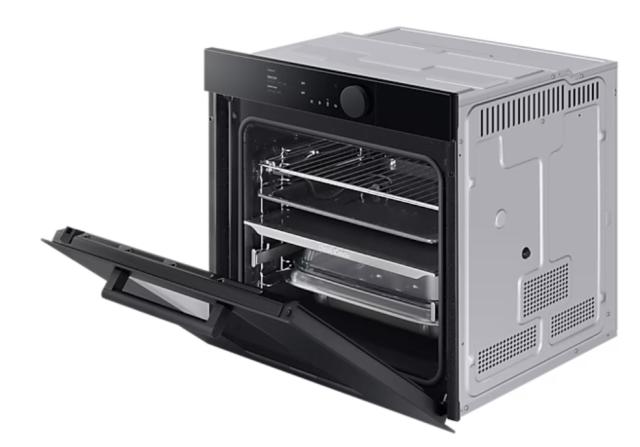 Фурна Samsung NV75T8979RK/EF, Electric oven with BeSpoke Infinite Line design, 75 L, Dual cook Steam, 4.3" TFT-LCD Non touch Display, Pyrolytic cleaning, Wi-Fi connection, 1 level telescopic rail, Special Steam Tray, Meat probe, A+, Black